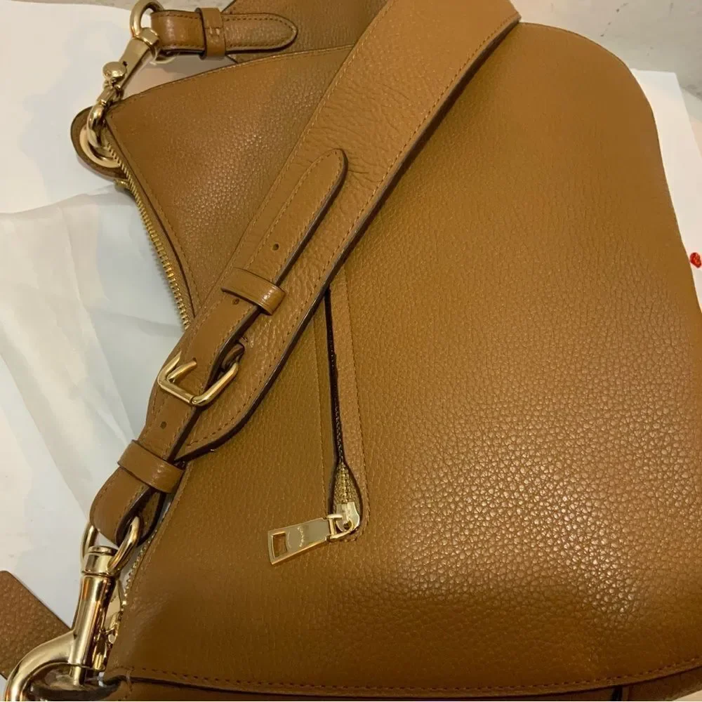 COACH F76695 JES HOBO brown Refined Pebble Leather Womens/Shoulder Handbag